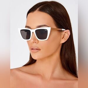 Don’t @ Me~ Quay Australia x Desi Perkins Limited Edition White/Gold Sunnies